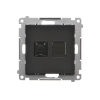 SIMON 55 MODUŁ CZARNY MAT GNIAZDO KOMPUTEROWE 1X UAE 8 CAT.6 UTP Z PRZESŁONĄ PRZECIWKURZOWĄ PŁASKIE
