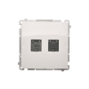 SIMON BASIC MODUŁ BIAŁY GNIAZDO KOMPUTEROWE 2X UAE 8 CAT.6 UTP PŁASKIE Z PRZESŁONĄ PRZECIWKURZOWĄ