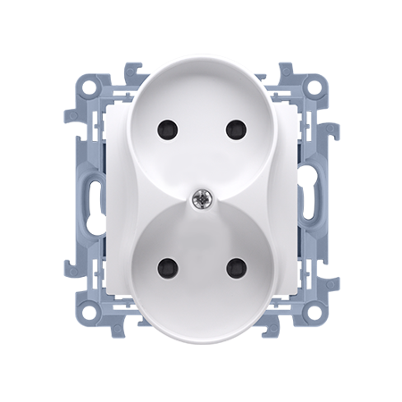 SIMON 10 MODUŁ BIAŁY GNIAZDO 2X B/U ZACISKI ŚRUBOWE 16A 250V
