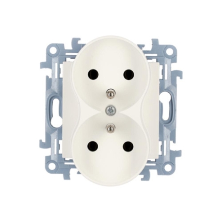 SIMON 10 MODUŁ BIAŁY GNIAZDO 2X Z/U Z PRZESŁONAMI ZACISKI ŚRUBOWE 16A 250V