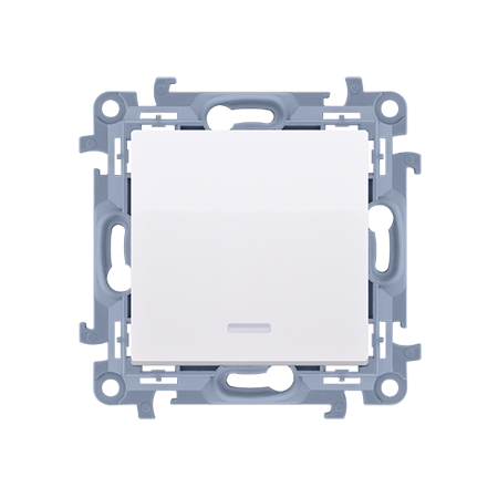 SIMON 10 MODUŁ BIAŁY ŁĄCZNIK 1-BIEGUNOWY PODŚWIETLANY LED ZACISKI ŚRUBOWE 10AX 250V