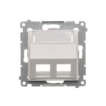 SIMON 54 MODUŁ BIAŁY PŁYTKA DO GNIAZD 2X UAE KEYSTONE SKOŚNA Z POLEM OPISOWYM