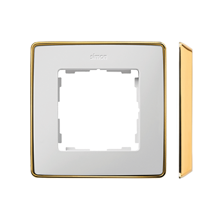 SIMON 82 DETAIL SELECT BIAŁY METAL / PODSTAWA ZŁOTY RAMKA 1X