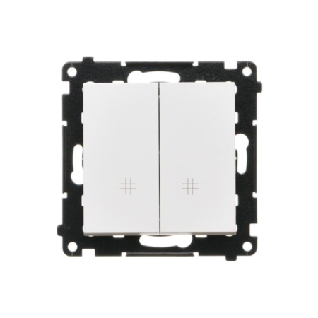 SIMON 55 MODUŁ BIAŁY MAT ŁĄCZNIK KRZYŻOWY 2X ZACISKI SPRĘŻYNOWE 10AX 250V