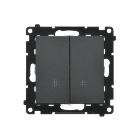 SIMON 55 MODUŁ CZARNY MAT ŁĄCZNIK KRZYŻOWY 2X ZACISKI SPRĘŻYNOWE 10AX 250V