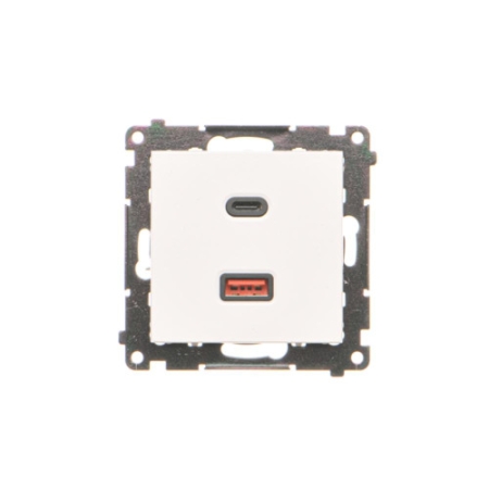 SIMON 55 MODUŁ BIAŁY MAT ŁADOWARKA USB TYP A+C