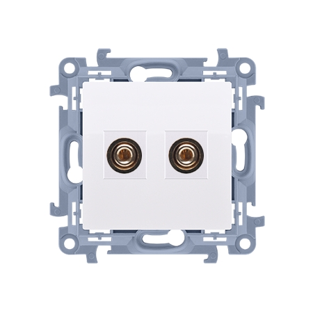 SIMON 10 MODUŁ BIAŁY GNIAZDO GŁOŚNIKOWE HI-FI 1X ZACISKI 6MM2