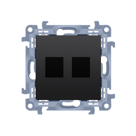 SIMON 10 MODUŁ CZARNY MAT PŁYTKA DO GNIAZD TELEINFORMATYCZNYCH 2X KEYSTONE PŁASKA