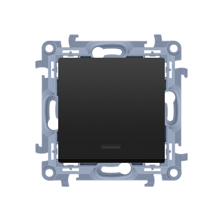 SIMON 10 MODUŁ CZARNY MAT ŁĄCZNIK 1-BIEGUNOWY PODŚWIETLANY LED ZACISKI ŚRUBOWE 10AX 250V