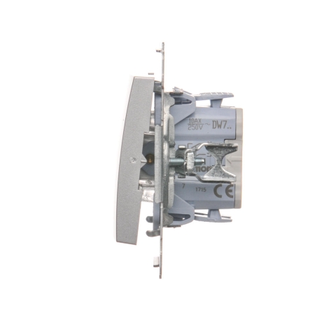 SIMON 54 MODUŁ SREBRNY MAT ŁĄCZNIK KRZYŻOWY ZACISKI SPRĘŻYNOWE 10AX 250V