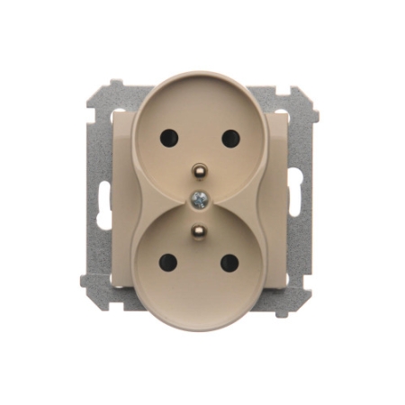 GNIAZDO 2X Z/U Z PRZESŁONAMI ZACISKI ŚRUBOWE 16A 250V