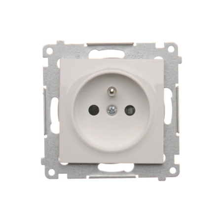 SIMON 54 MODUŁ BIAŁY GNIAZDO 1X Z/U Z PRZESŁONAMI ZACISKI ŚRUBOWE 16A 250V