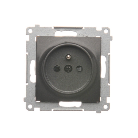 SIMON 54 MODUŁ ANTRACYT GNIAZDO 1X Z/U Z PRZESŁONAMI ZACISKI ŚRUBOWE 16A 250V