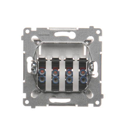 SIMON 54 MODUŁ BIAŁY GNIAZDO GŁOŚNIKOWE HI-FI 4X Z POLEM OPISOWYM ZACISKI KLESZCZOWE DO ZAGNIATANIA