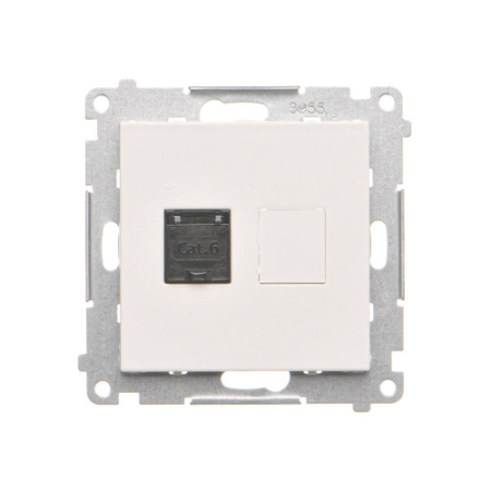 SIMON 55 MODUŁ BIAŁY MAT GNIAZDO KOMPUTEROWE 1X UAE 8 CAT.6 UTP Z PRZESŁONĄ PRZECIWKURZOWĄ PŁASKIE