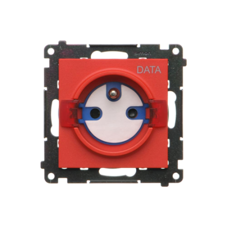 SIMON 55 MODUŁ CZERWONY GNIAZDO DATA Z KLUCZEM UPRAWNIAJĄCYM ZACISKI SPRĘŻYNOWE 16A 250V