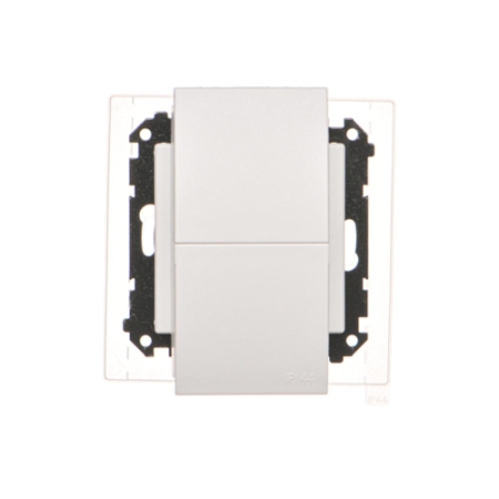 SIMON 55 MODUŁ BIAŁY MAT GNIAZDO 2X Z/U Z KLAPKĄ IP44 ZACISKI SPRĘŻYNOWE 16A 250V