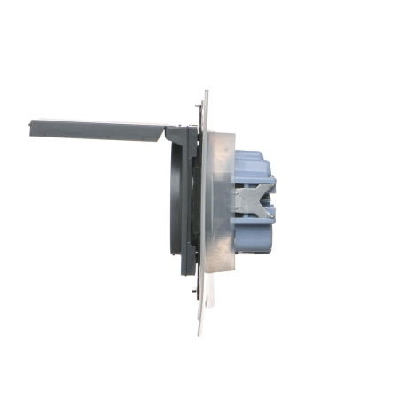 SIMON 55 MODUŁ GRAFITOWY MAT GNIAZDO 1X Z/U Z KLAPKĄ IP44 ZACISKI SPRĘŻYNOWE 16A 250V