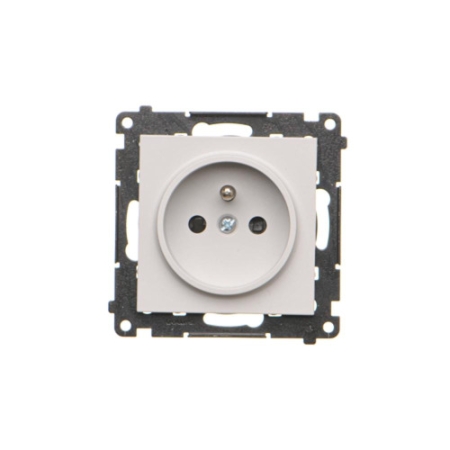 SIMON 55 MODUŁ JASNOSZARY MAT GNIAZDO 1X Z/U Z PRZESŁONAMI ZACISKI SPRĘŻYNOWE16A 250V