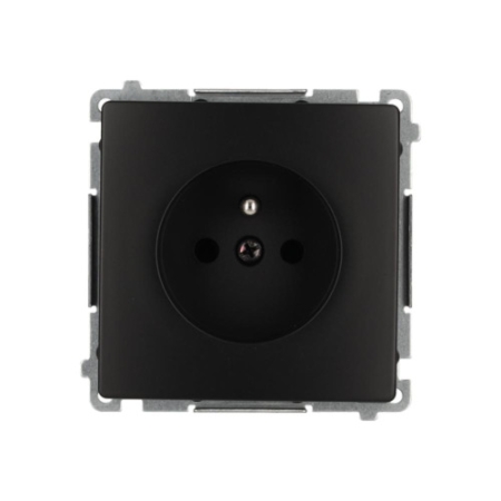SIMON BASIC MODUŁ CZARNY MAT GNIAZDO 1X Z/U ZACISKI ŚRUBOWE 16A 250V