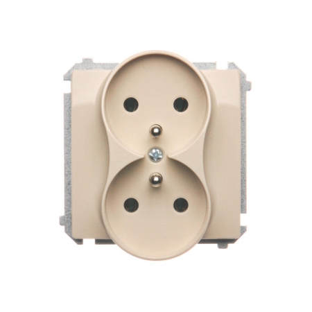 SIMON BASIC MODUŁ BEŻ GNIAZDO 2X Z/U ZACISKI ŚRUBOWE 16A 250V