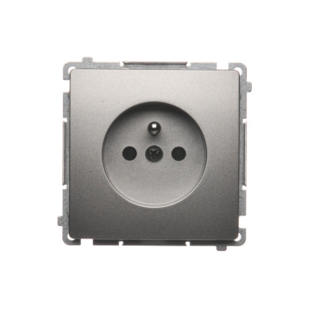 SIMON BASIC MODUŁ SATYNA GNIAZDO 1X Z/U ZACISKI ŚRUBOWE 16A 250V