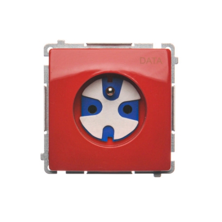 SIMON BASIC MODUŁ CZERWONY GNIAZDO 1X Z/U DATA Z KLUCZEM ZACISKI ŚRUBOWE 16A 250V