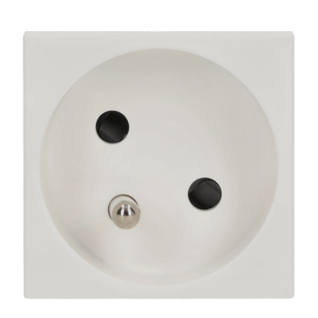 CONNECT M45 CZYSTA BIEL GNIAZDO 2M 1X Z/U 45ST ZACISKI SPRĘŻYNOWE 16A 250V