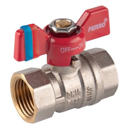 KUREK KULOWY NAKRĘTNO-NAKRĘTNY Z MOTYLKIEM, 3/4", F-COMFORT