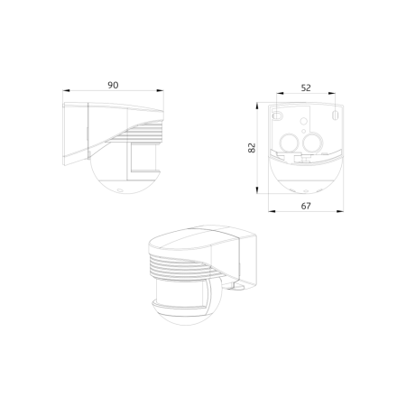 LU-LC-CLICK-140 BIAŁY CZUJNIK RUCHU NT ŚCIENNY PIR 140ST 12M IP44