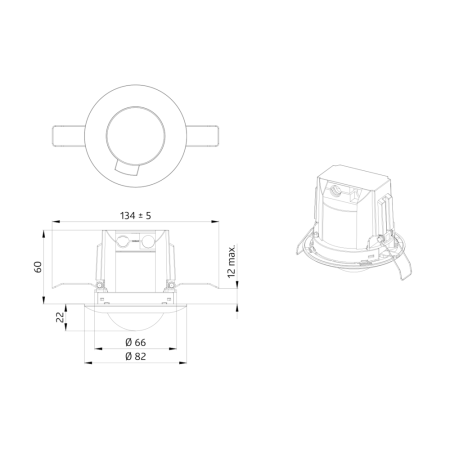 PD3-FC-1C BIAŁY CZUJNIK RUCHU/ OBECNOŚCI PT SUFITOWY PIR 360ST 7M IP23