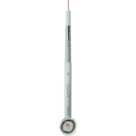 BITSAT 757 BIAŁY PRZEWÓD KONCENTRYCZNY DRUT 1.05/5.0 5-2400MHZ FOLIA AL/PET/AL OPLOT Z DRUTÓW AL