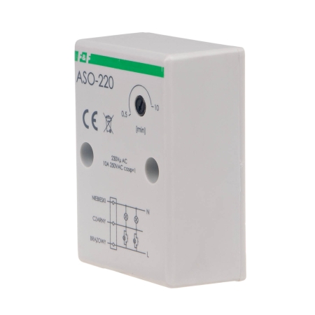 ASO-220 AUTOMAT SCHODOWY NT 10A 1Z 0.5-10MIN 230V AC IP40 0.45M OMY 3X0.75