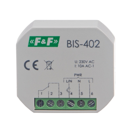 BIS-402 PRZEKAŹNIK IMPULSOWY BISTABILNY DOPUSZKOWY 10A 230V AC