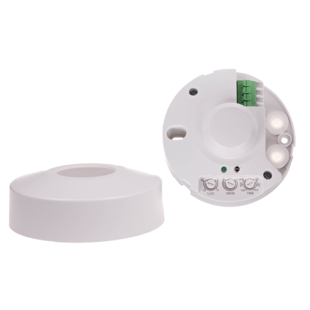 DRM-02 BIAŁY CZUJNIK RUCHU MIKROFALOWY NT SUFITOWY 360ST 1-10M 5S-12MIN IP40 5.8GHZ 230V AC