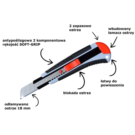 NÓŻ Z OSTRZEM ŁAMANYM 18 MM