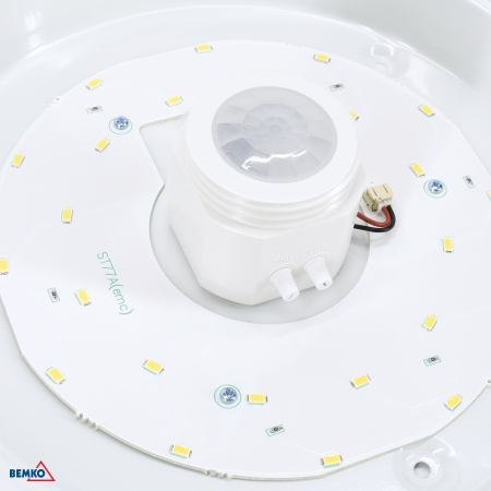 DORIA BIAŁY OPRAWA SUFITOWA PLAFON LED 12W NW 4000K 860LM IP20 IK08 + CZUJNIK RUCHU FI290 120ST PC