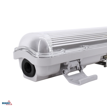 EMPTY SZARY OPRAWA LINIOWA HERMETYCZNA 1X G13 T8/ 36W IP65 IK08 1200MM PC KLOSZ PRYZMATYCZNY