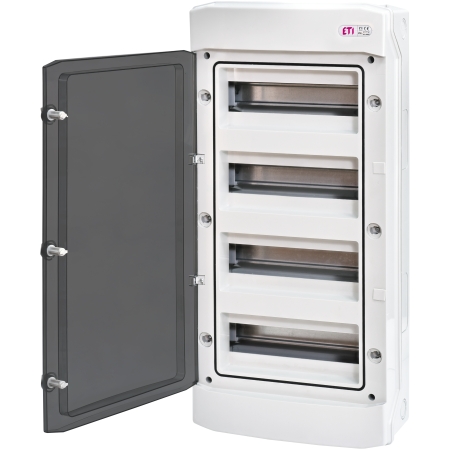 ECH-48PT-S ROZDZIELNIA PLASTIKOWA NT 48M 4X 12M N+PE IP65 IK07 DRZWI DYMNE SZARY DIDO 1500V/DC