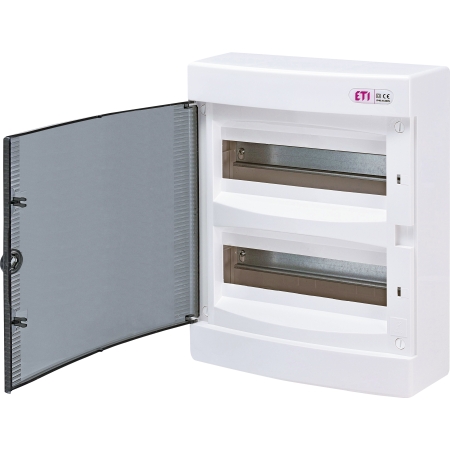 ECT24PT-S ROZDZIELNIA PLASTIKOWA NT 24M 2X 12M N+PE IP40 361X287X112 DRZWI DYMNE BIAŁY DIDO