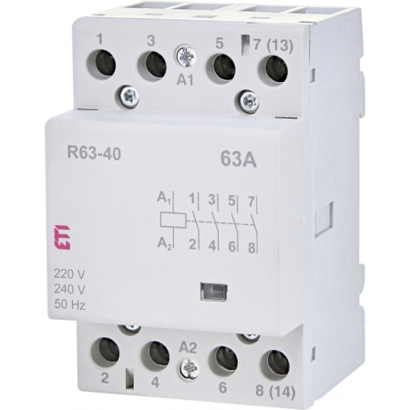 R 63-40 STYCZNIK MODUŁOWY 63A 4P 4Z 3M 230V AC ETICON