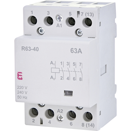 R 63-40 STYCZNIK MODUŁOWY 63A 4P 4Z 3M 230V AC ETICON