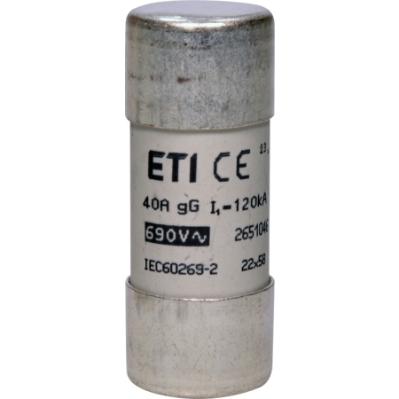 22X58 40A GG WKŁADKA TOPIKOWA CYLINDRYCZNA ZWŁOCZNA