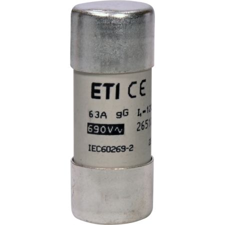 22X58 63A GG WKŁADKA TOPIKOWA CYLINDRYCZNA ZWŁOCZNA