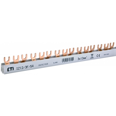 IZ12/3F/54 SZYNA ŁĄCZENIOWA WIDEŁKOWA 80A 3P 54M 12MM2 ETIBOX