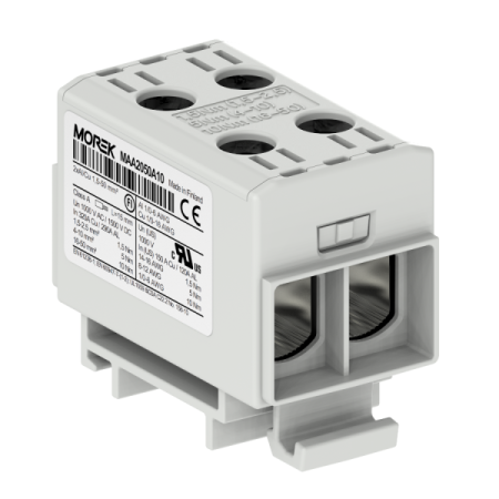 ZŁĄCZKA SZYNOWA PRZELOTOWA 2X AL/CU 1.5-50.0MM2 1000V AC/ 1500V DC ZACISK UNIWERSALNY SZARY