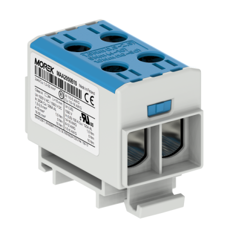 ZŁĄCZKA SZYNOWA PRZELOTOWA 2X AL/CU 1.5-50.0MM2 1000V AC/ 1500V DC ZACISK UNIWERSALNY NIEBIESKI
