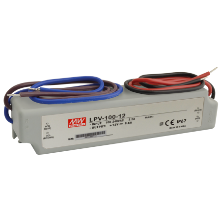 LPV ZASILACZ LED 100W 8.5A 90-264V AC / 12V DC IP67