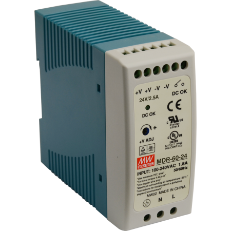 MDR ZASILACZ NA SZYNĘ DIN  60W 2.5A 85-264V AC - 120-370V DC / 24V DC