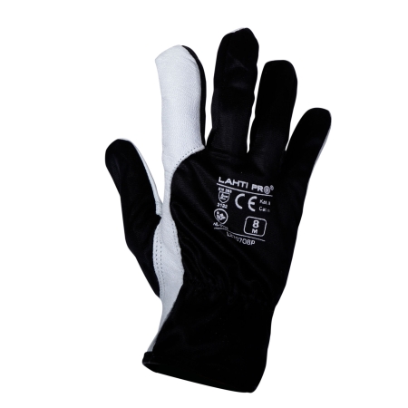 RĘKAWICE ZE SKÓRY KOZ. CZAR. L270710P, KARTA, 